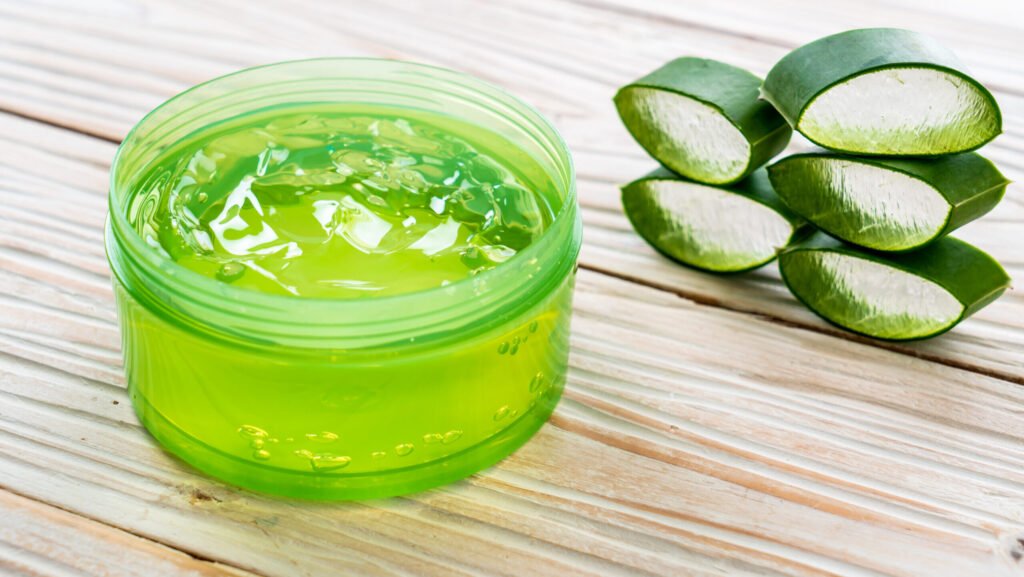 aloe vera gel with aloe sliced